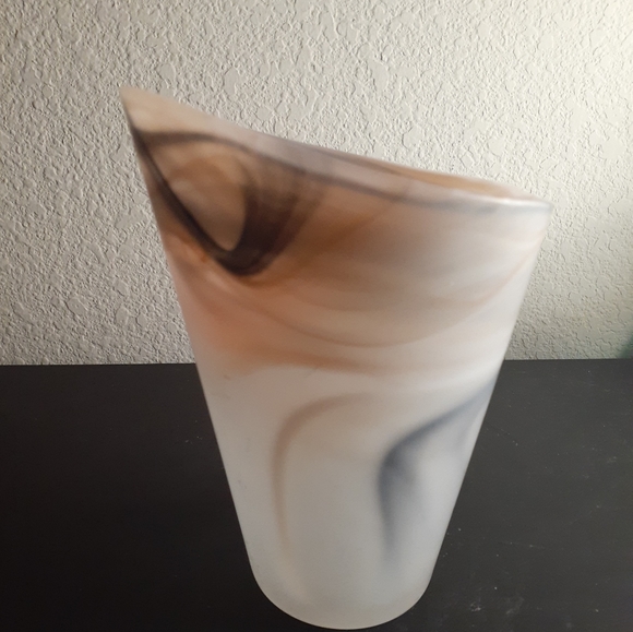 Art Z Gallerie Marbled Slag Glass 7 Slanted Vase Poshmark